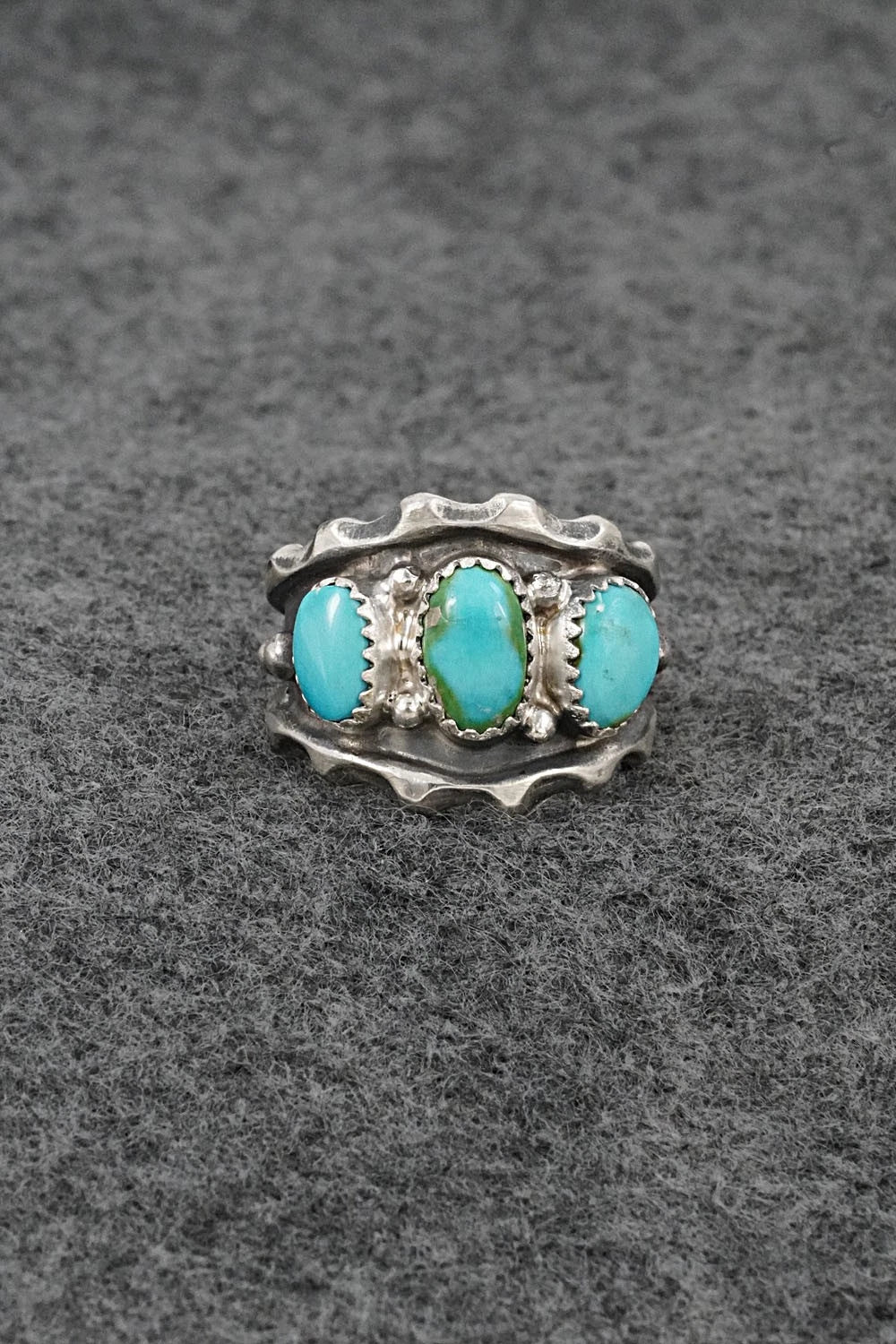 Turquoise & Sterling Silver Ring - Genevieve Francisco - Size 9.5