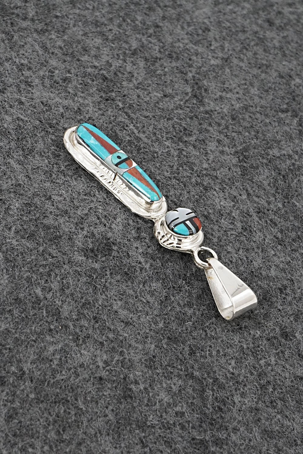 Multi Stone & Sterling Silver Pendant - Rayland Edaakie