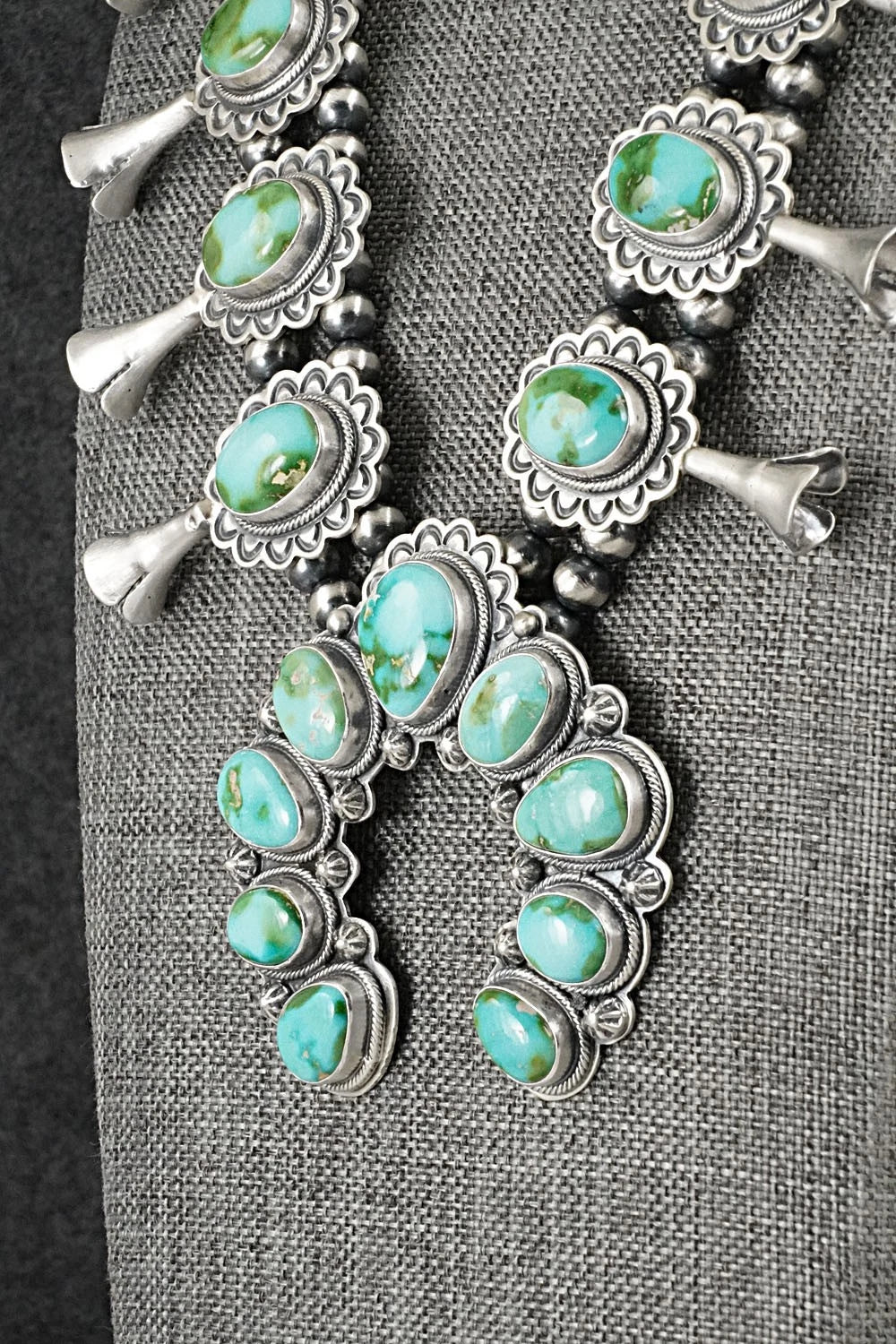 Turquoise & Sterling Silver Squash Blossom Set - Randy Boyd