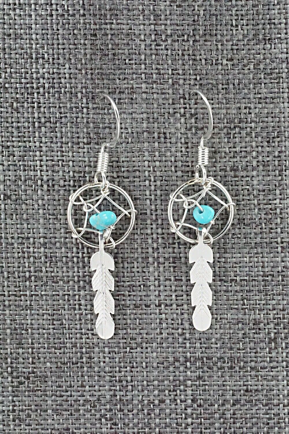 Turquoise & Sterling Silver Earrings - Helena Yazzie