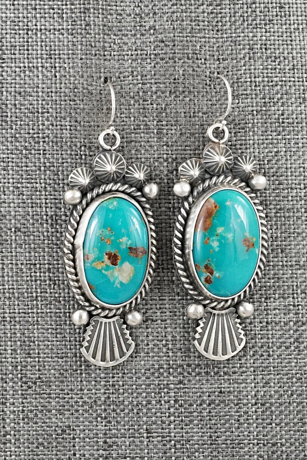 Turquoise & Sterling Silver Earrings - Michael Calladitto