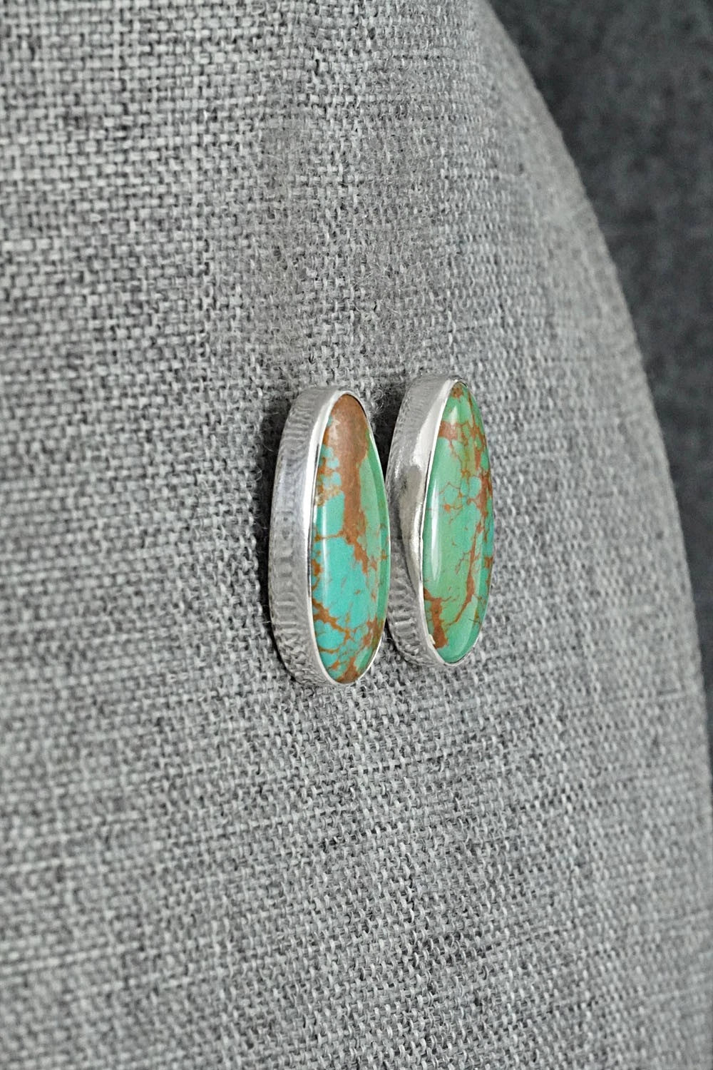 Turquoise & Sterling Silver Earrings - Eugene Gruber