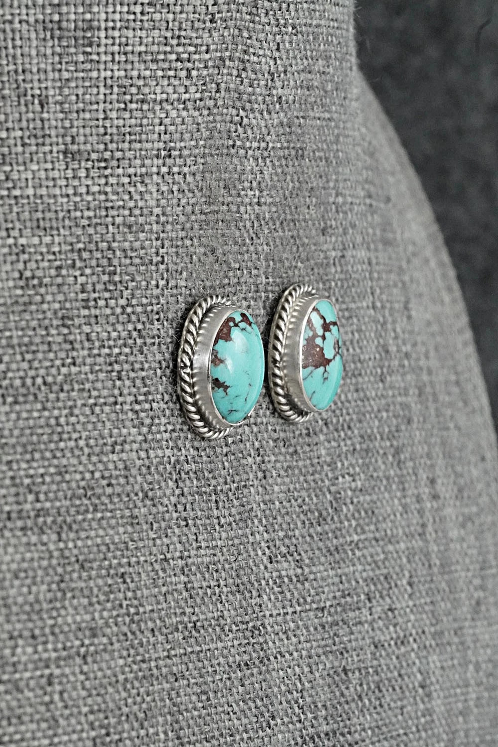 Turquoise & Sterling Silver Earrings - Eugene Gruber