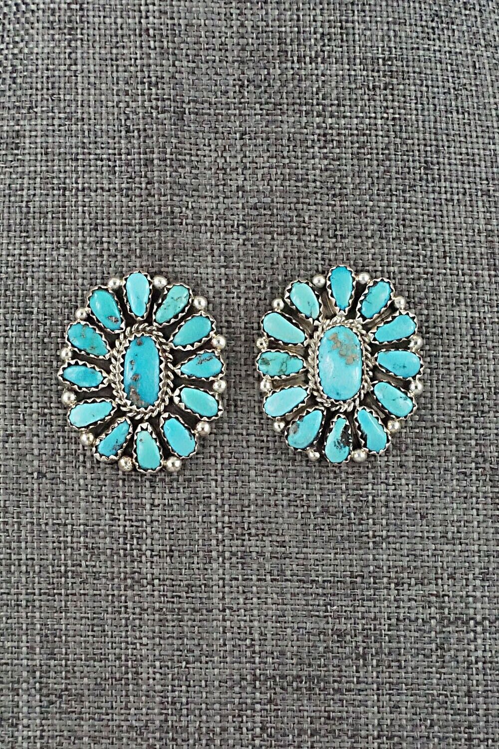 Turquoise & Sterling Silver Earrings - Justina Wilson