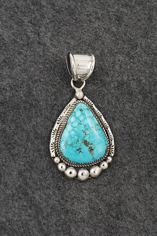 Turquoise and Sterling Silver Pendant - Ray Nez