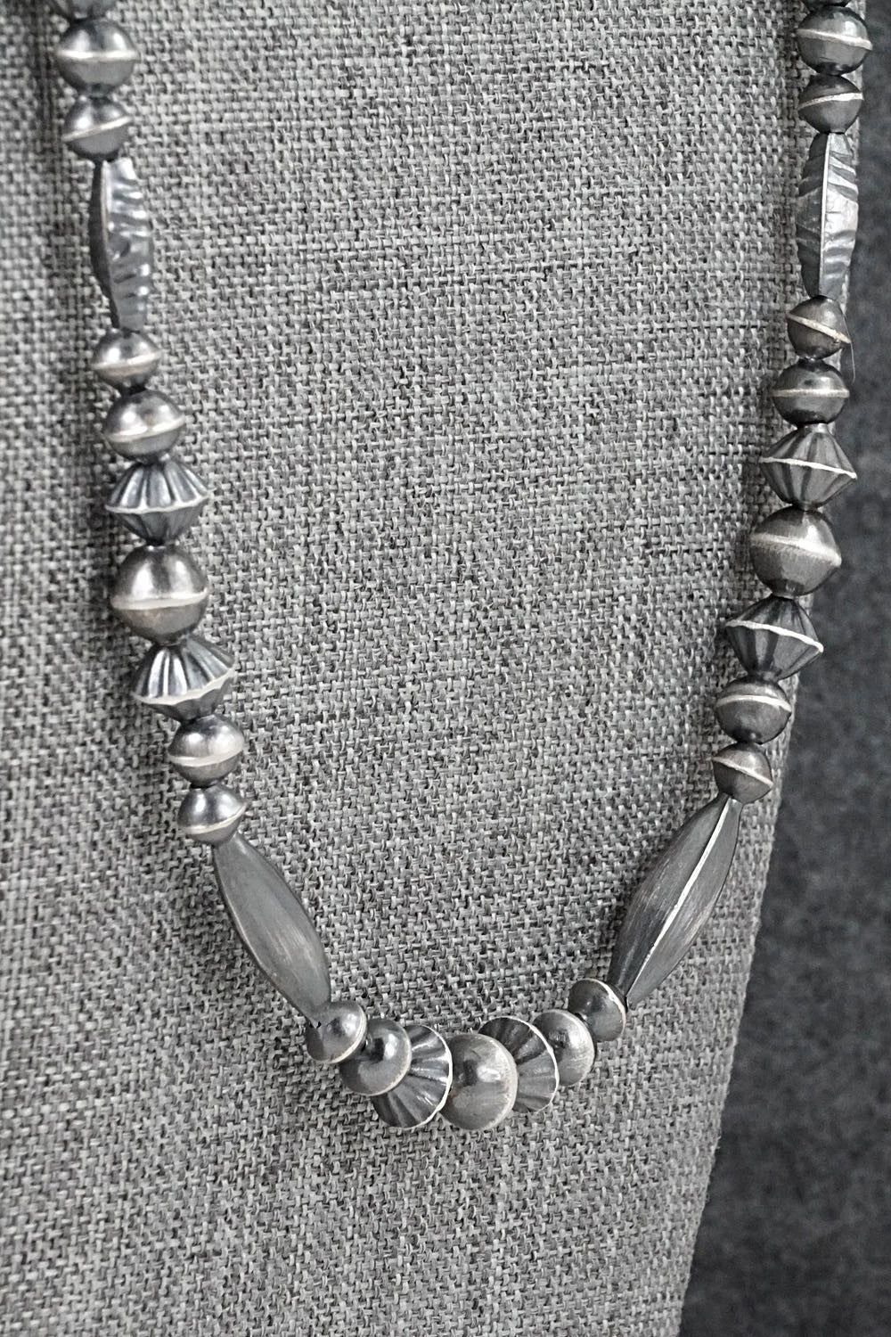 Sterling Silver Navajo Pearl Necklace 24" - Vintage