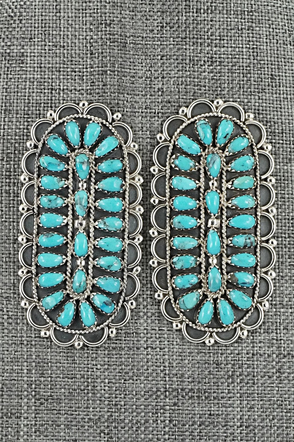 Turquoise & Sterling Silver Earrings - Gerald Mitchell