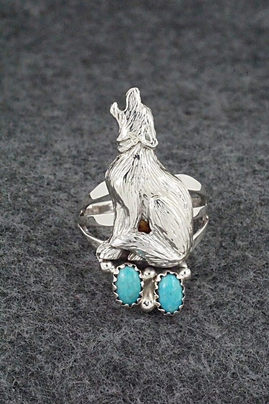 Turquoise & Sterling Silver Ring - William Begay - Size 8