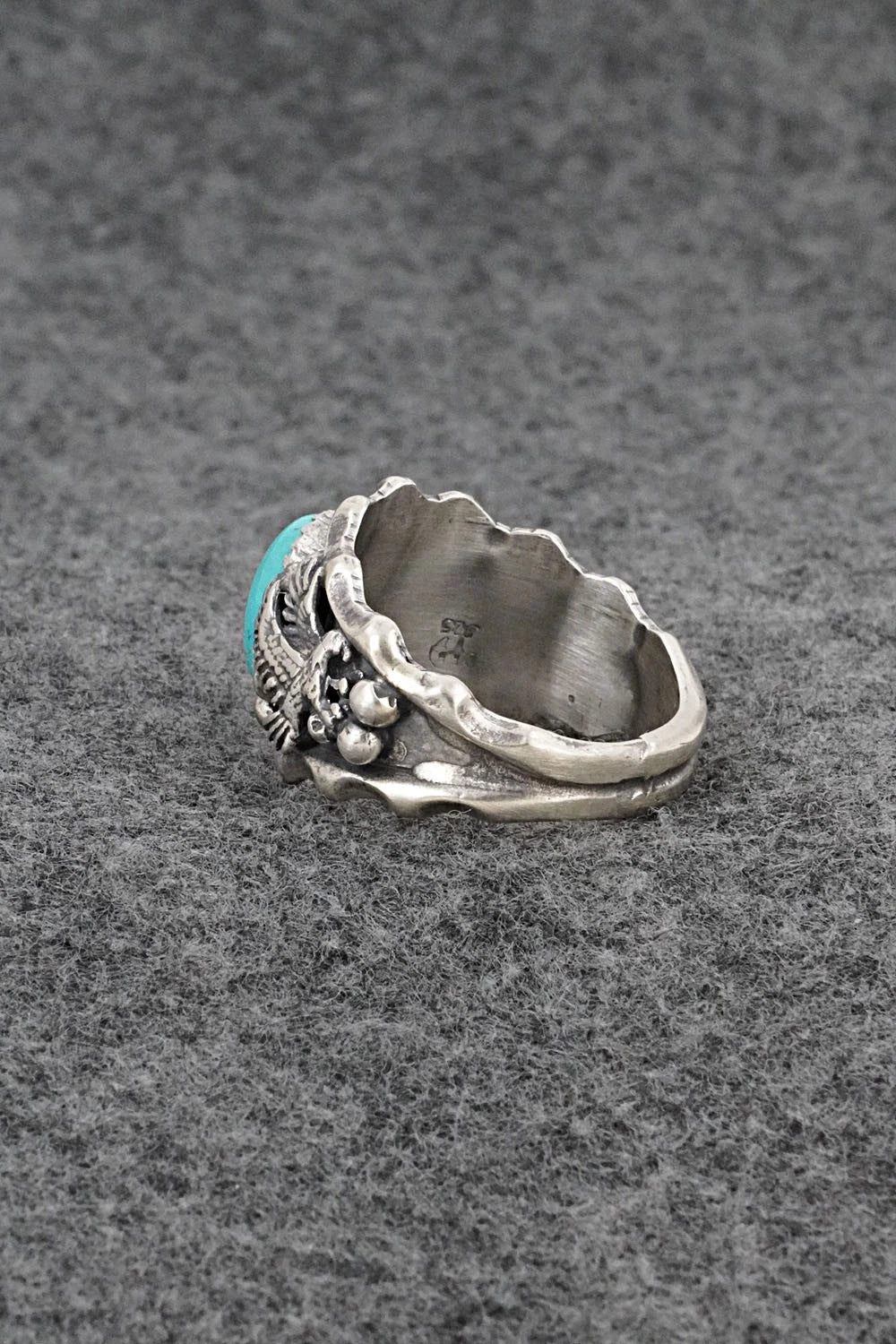 Turquoise & Sterling Silver Ring - Genevieve Francisco - Size 11.5