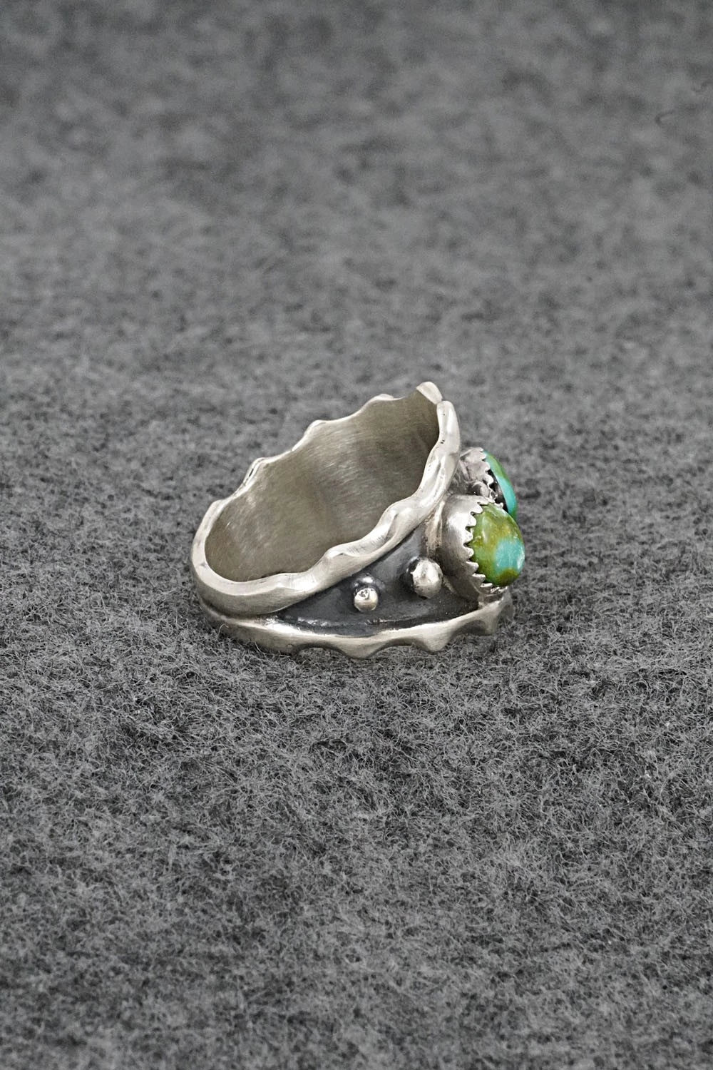 Turquoise & Sterling Silver Ring - Genevieve Francisco - Size 9.5
