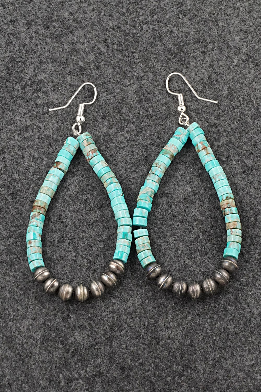 Turquoise & Sterling Silver Earrings - Quaylon Sam