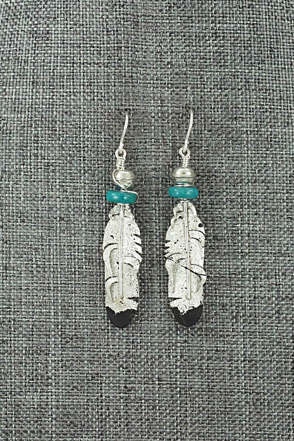 Turquoise & Sterling Silver Earrings - Ernest Rangel