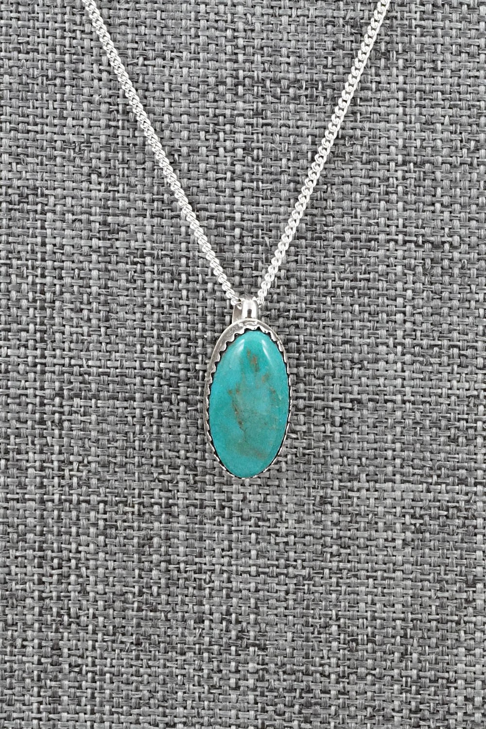 Turquoise & Sterling Silver Necklace and Earrings Set - Murray Hannaweeka