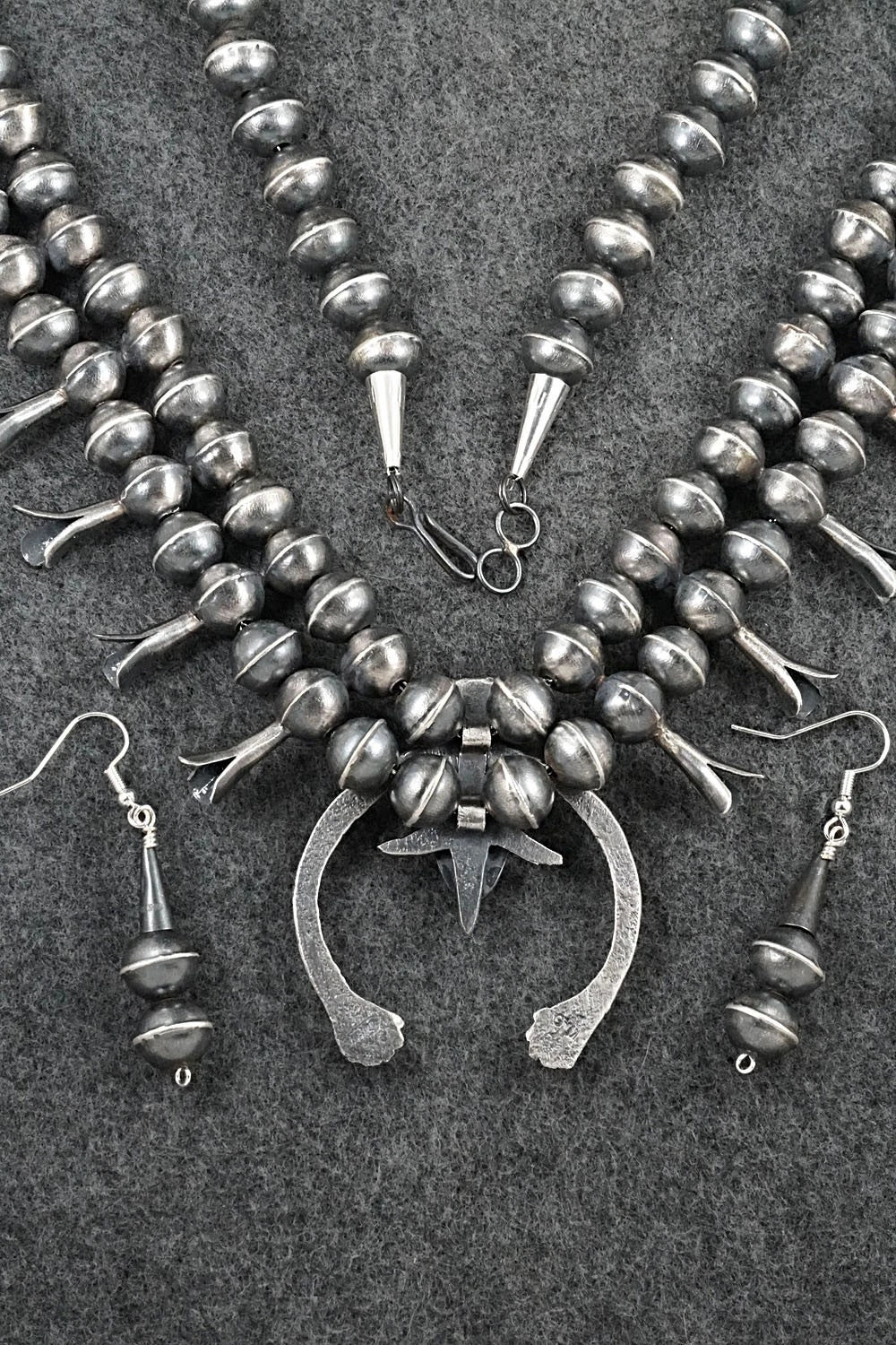 Turquoise & Sterling Silver Squash Blossom Set - Gilbert Martin