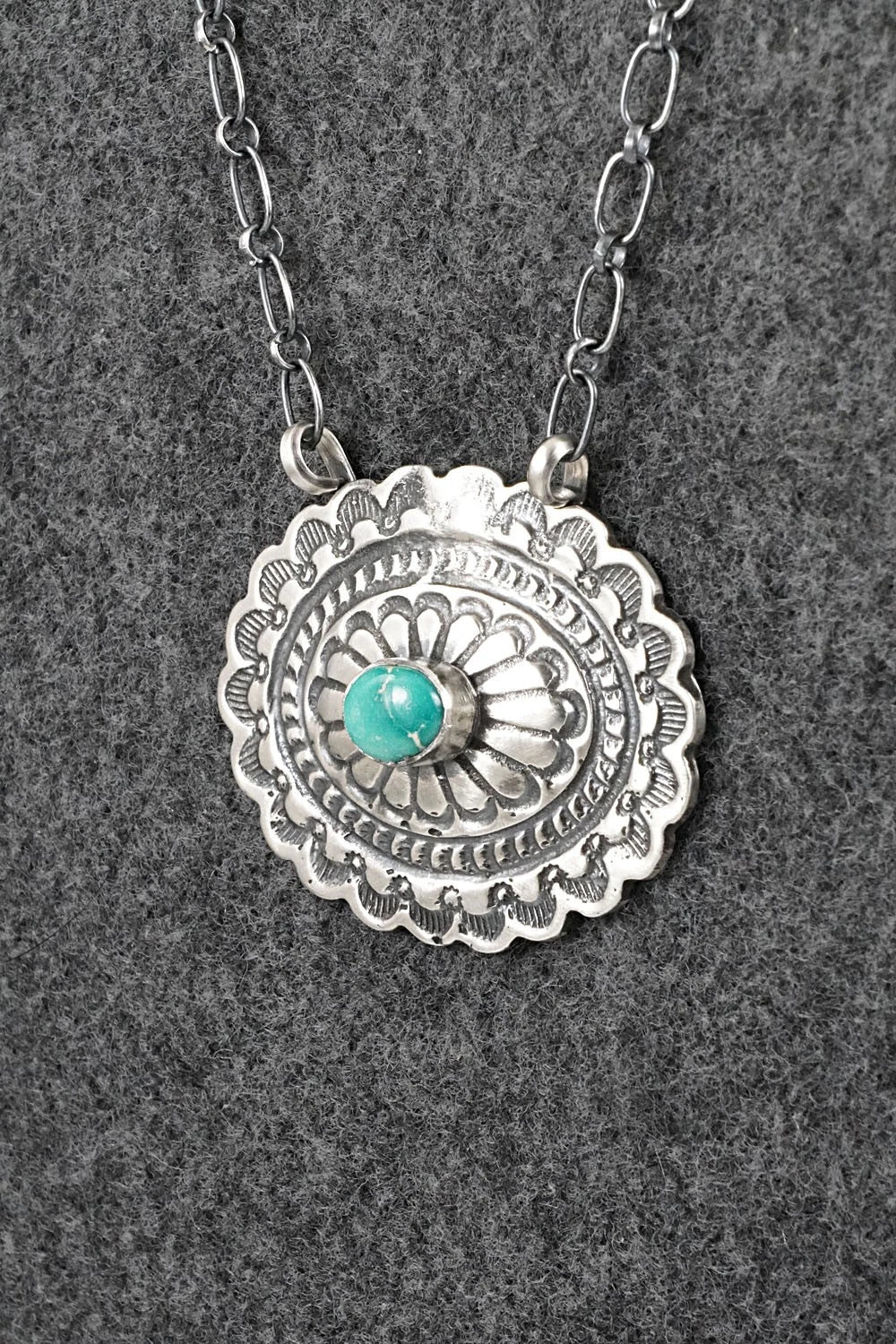 Turquoise & Sterling Silver Necklace - Adrienne Gordon
