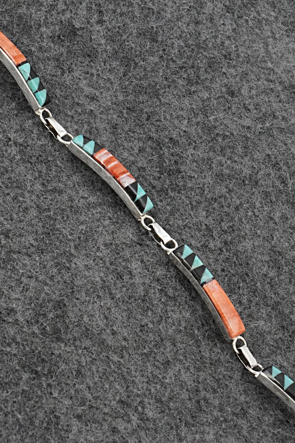 Multi-Stone & Sterling Silver Link Bracelet - Priscella Smith