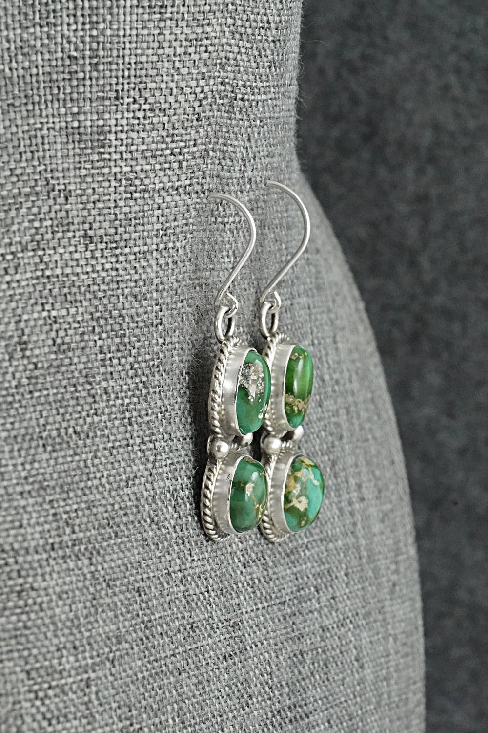 Turquoise & Sterling Silver Earrings - Eugene Gruber