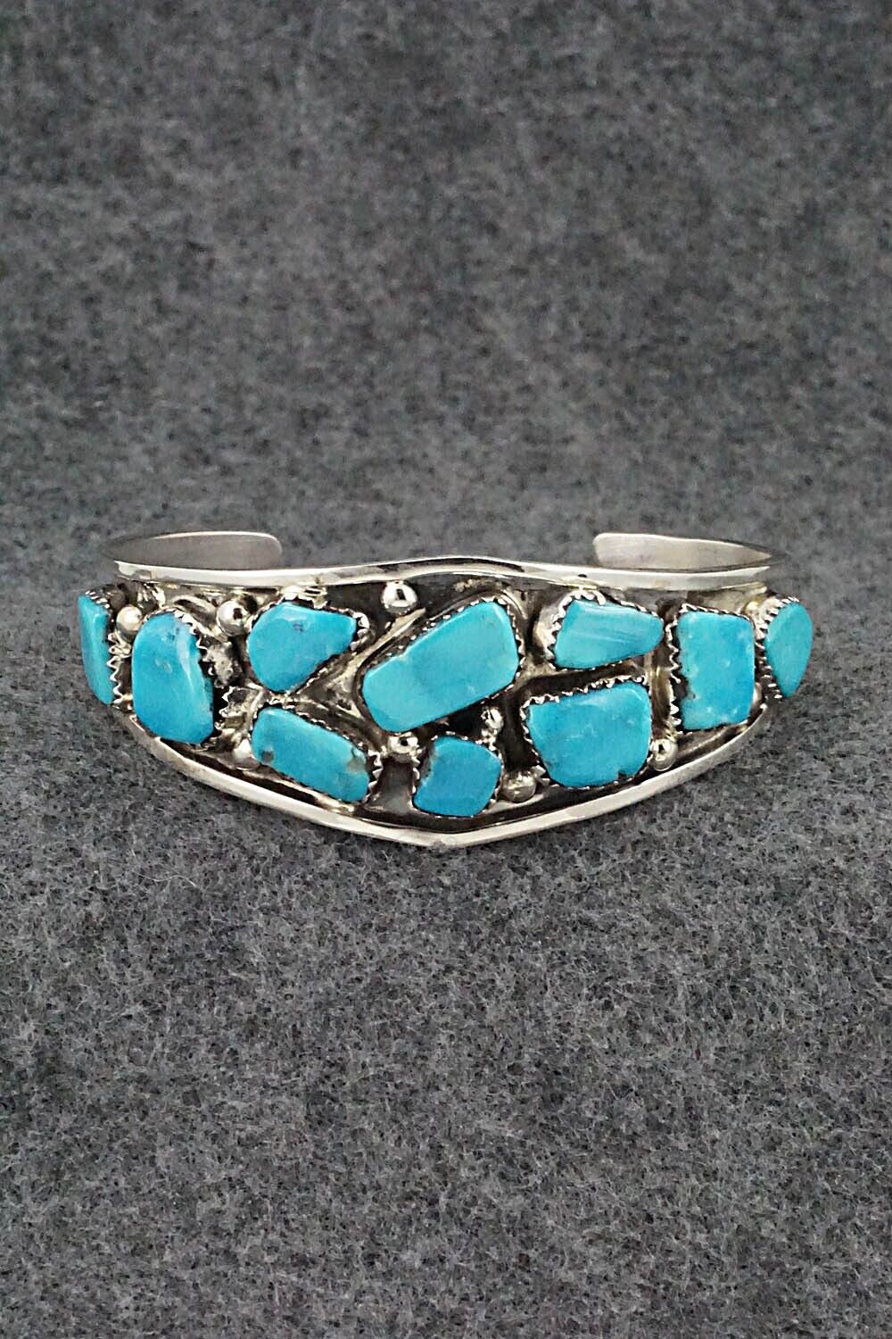 Turquoise & Sterling Silver Bracelet - Vangie Tsabetsaye