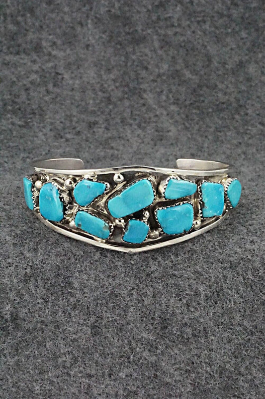 Turquoise & Sterling Silver Bracelet - Vangie Tsabetsaye