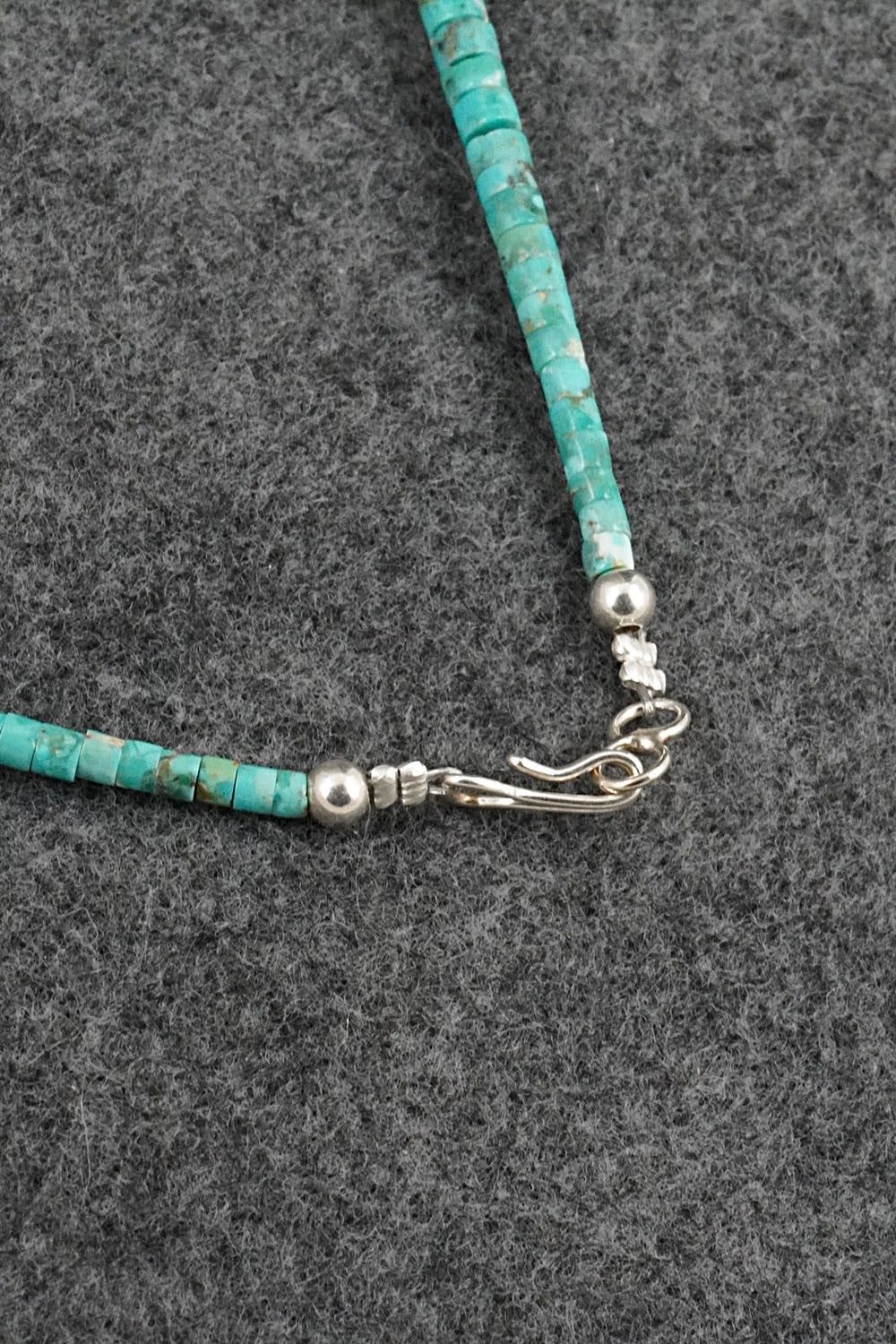 Turquoise & Sterling Silver Necklace 18" - Doreen Jake