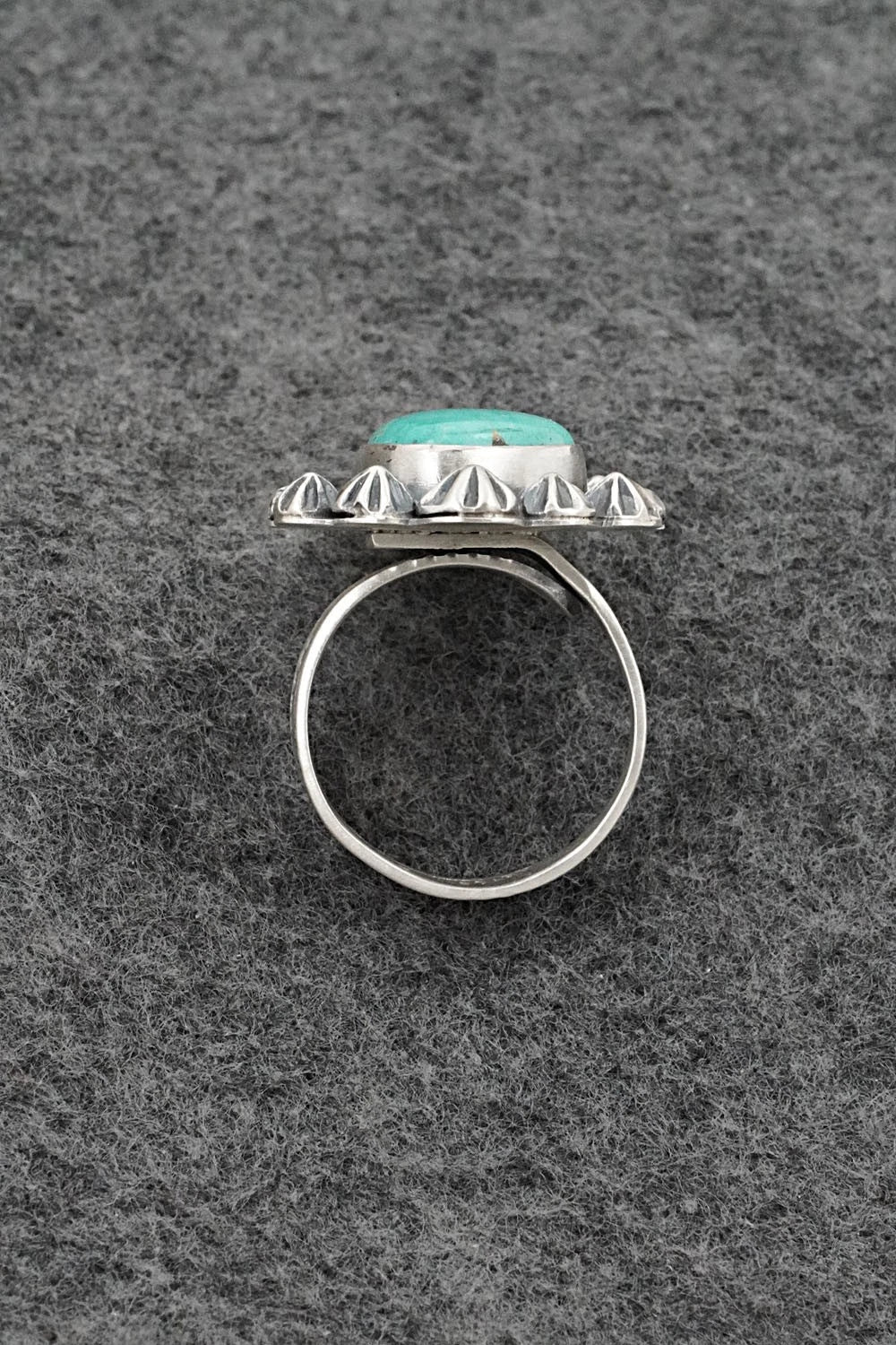 Turquoise & Sterling Silver Ring - Cordell Platero - Size Adjustable