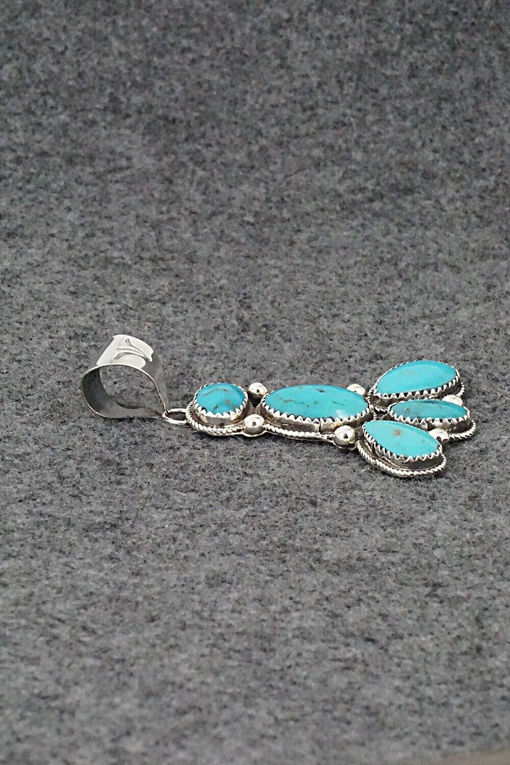 Turquoise & Sterling Silver Pendant - Ernest Hawthorne