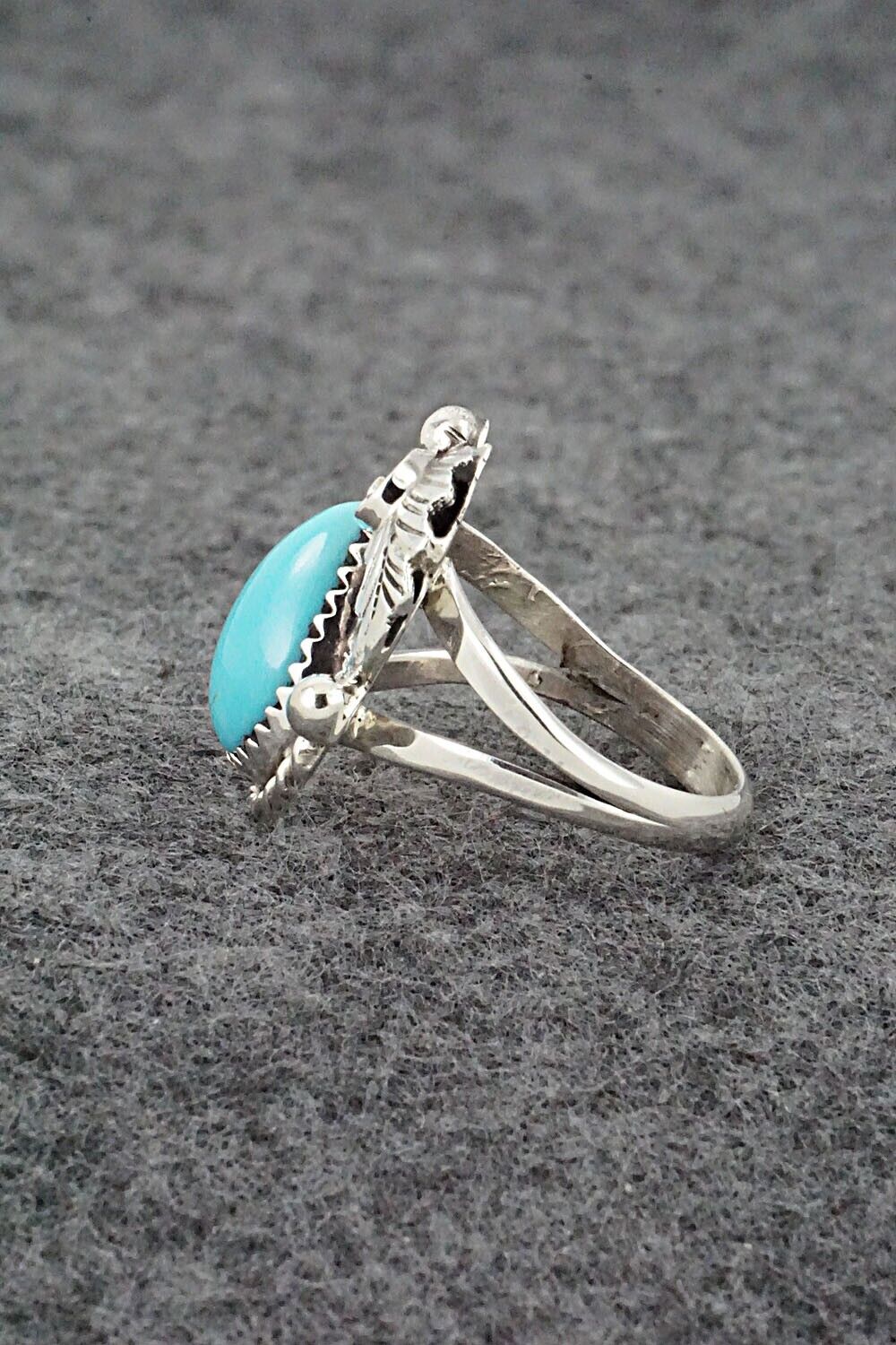 Turquoise & Sterling Silver Ring - Roberta Begay - Size 7.25