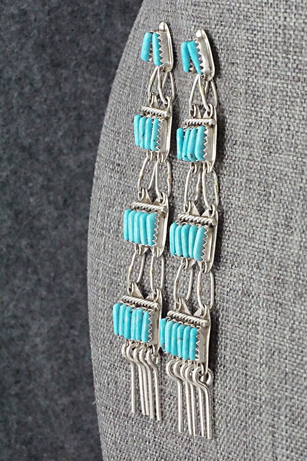 Turquoise & Sterling Silver Earrings - Charlie John