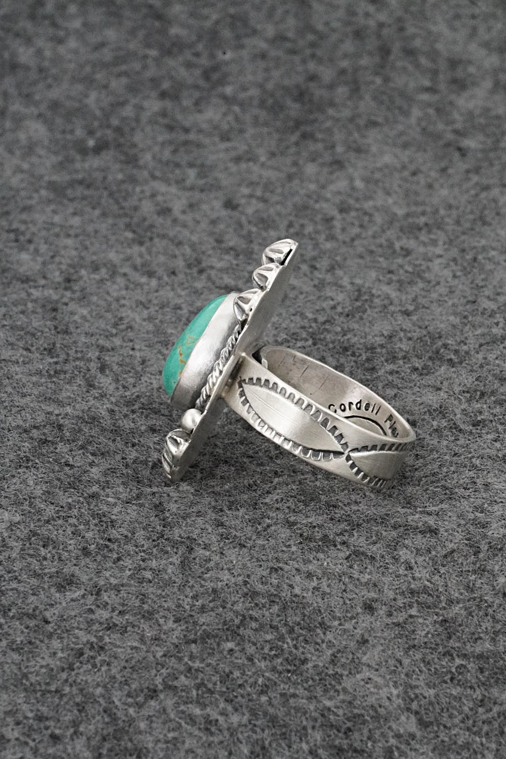 Turquoise & Sterling Silver Ring - Cordell Platero - Size Adjustable