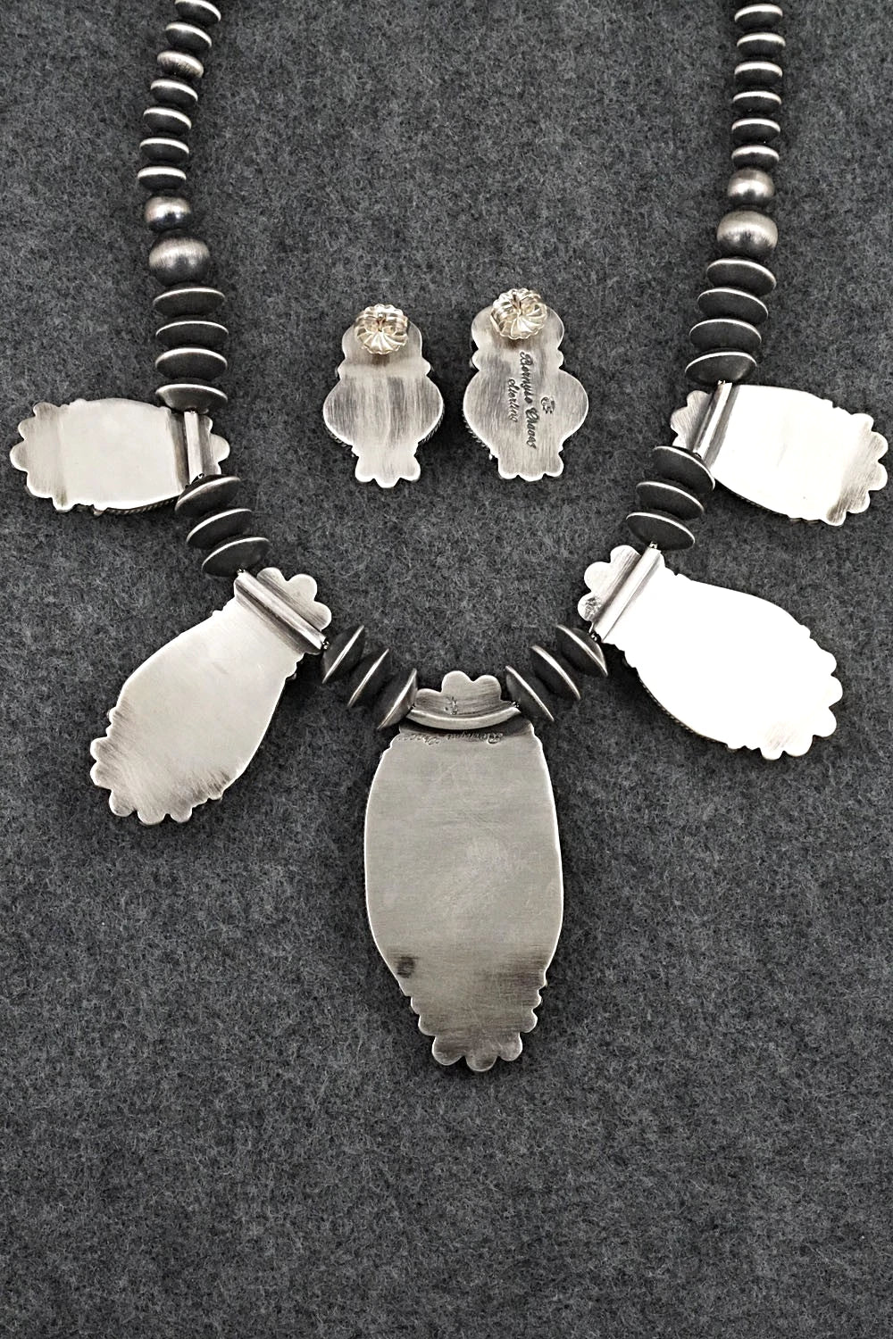 Turquoise & Sterling Silver Necklace and Earrings Set - Chavez & Martin