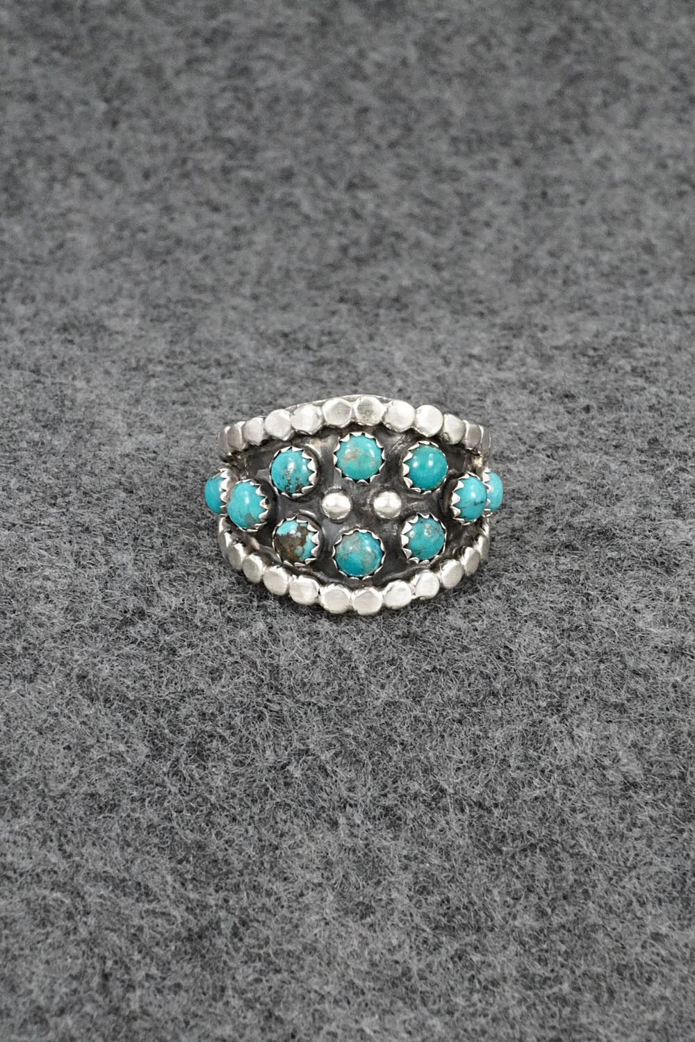 Turquoise & Sterling Silver Ring - Harry B. Yazzie - Size 9