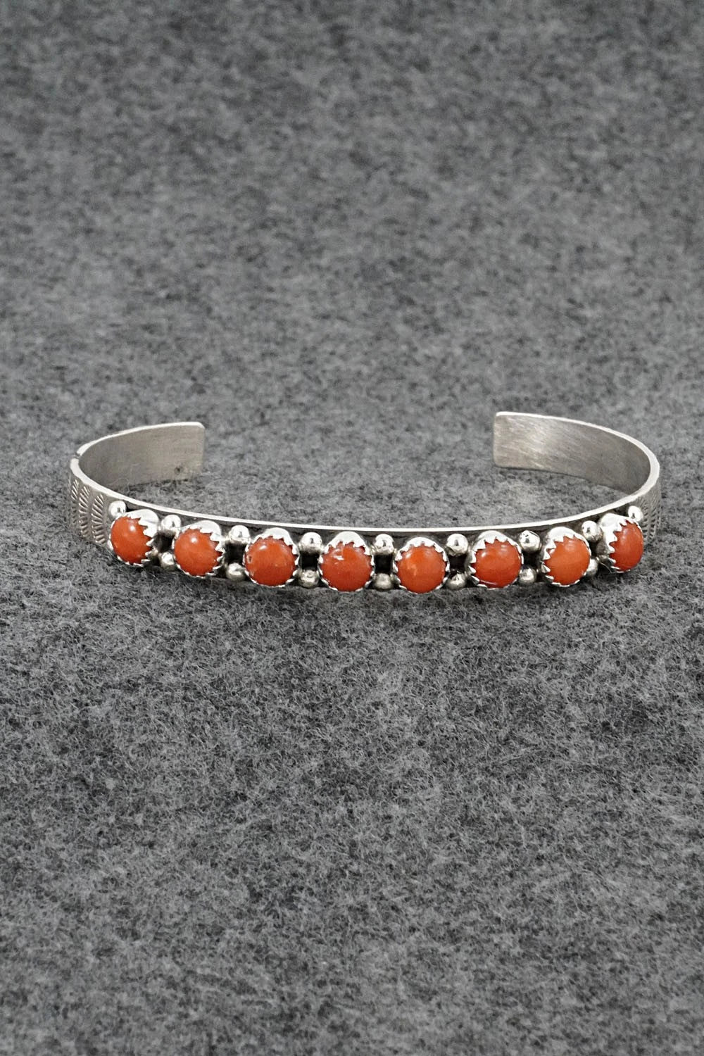 Coral & Sterling Silver Bracelet - Gaynell Parker