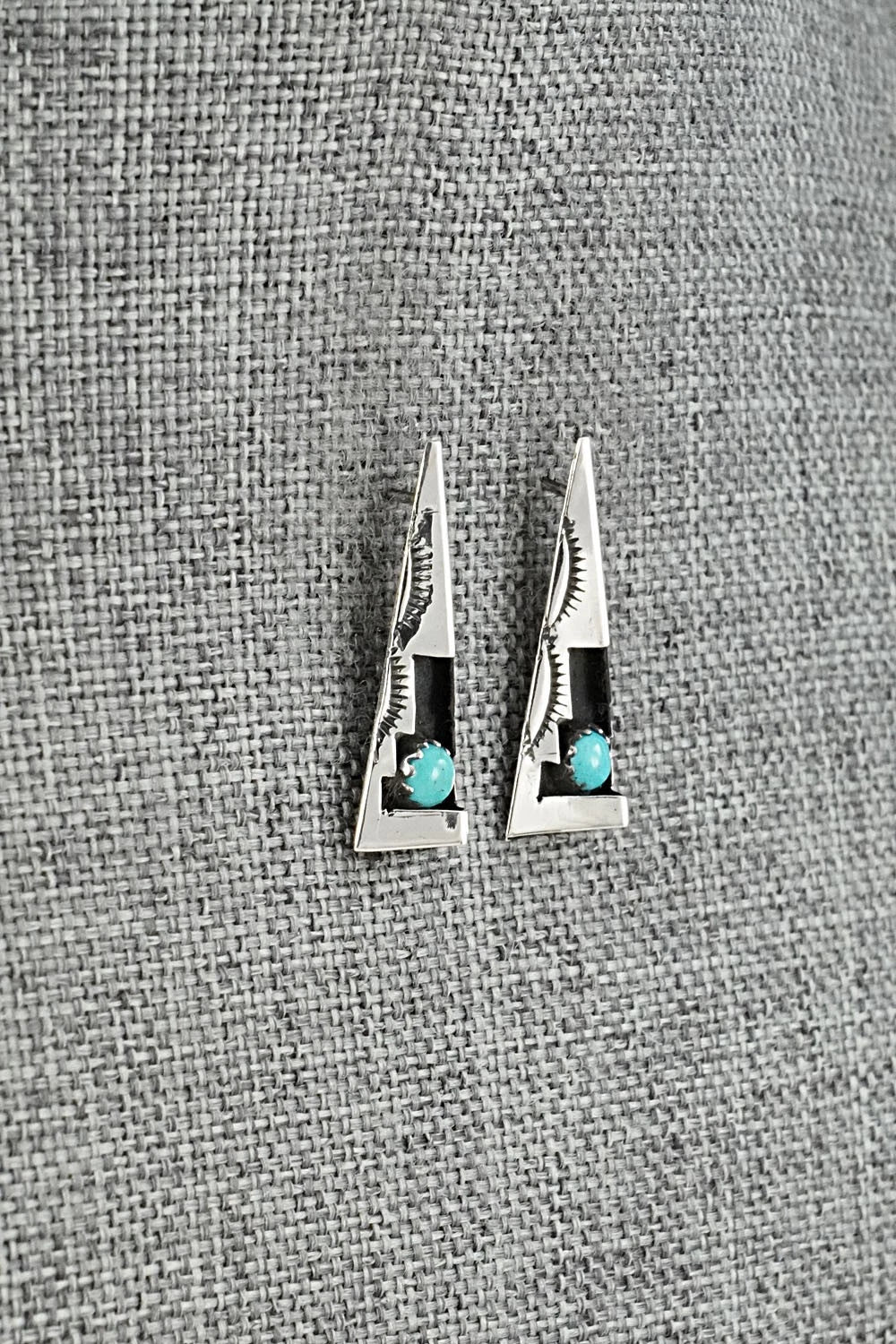 Turquoise & Sterling Silver Earrings - Phil Perry