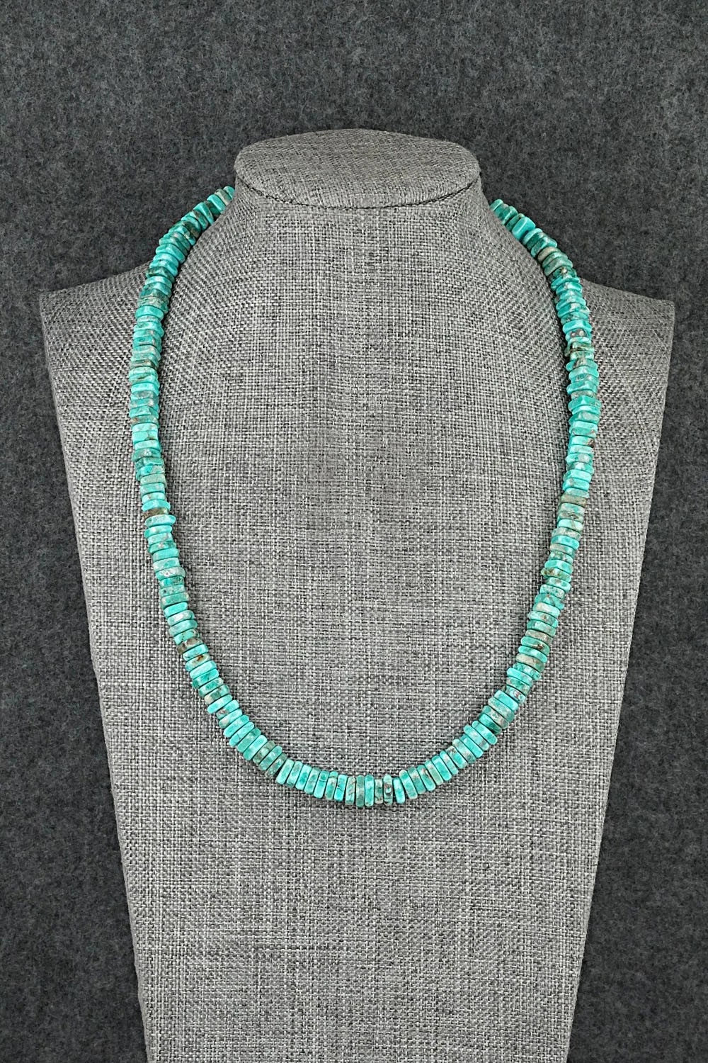 Turquoise & Sterling Silver Necklace 18" - Doreen Jake