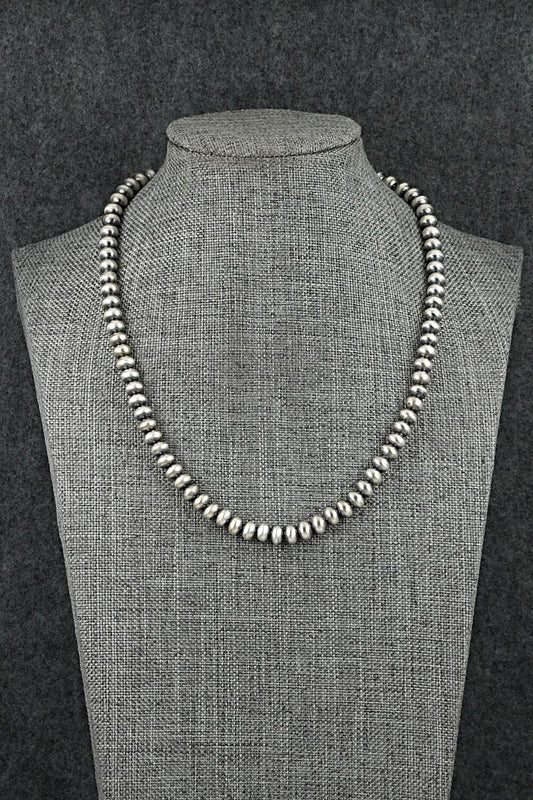 Sterling Silver Navajo Pearl Necklace 16" - Dorinda Mariano