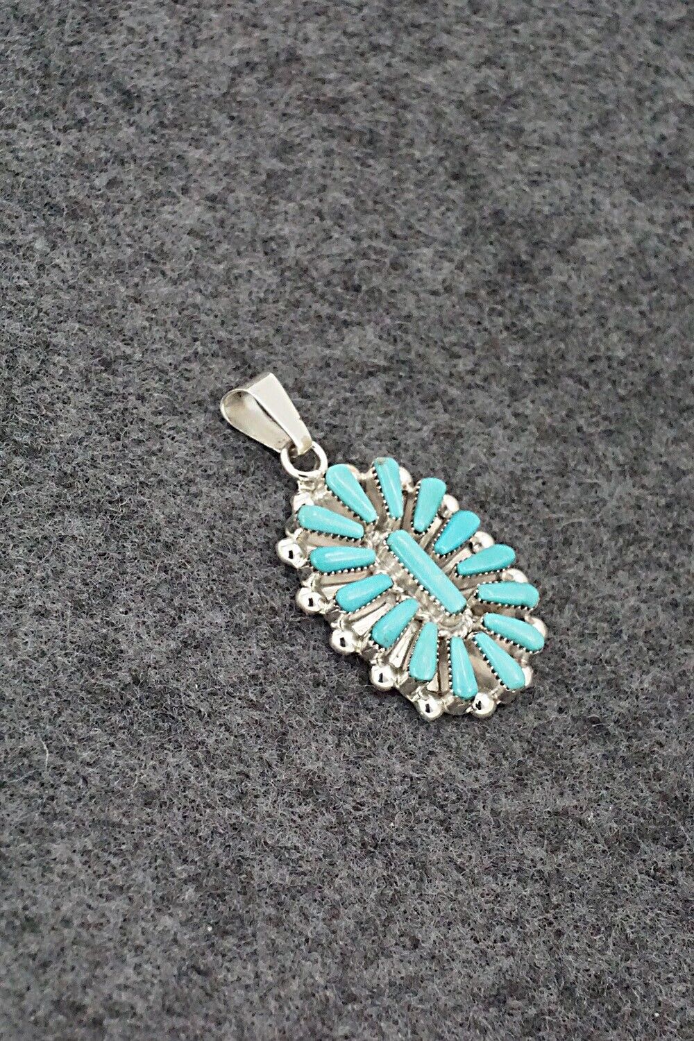 Turquoise & Sterling Silver Pendant - Vera Halusewa