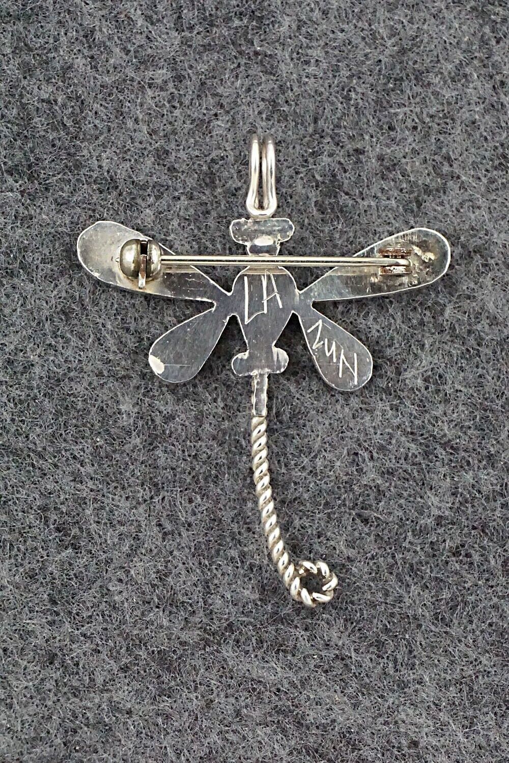 Multi Stone and Sterling Silver Pendant/Pin - Lyndon Ahiyite