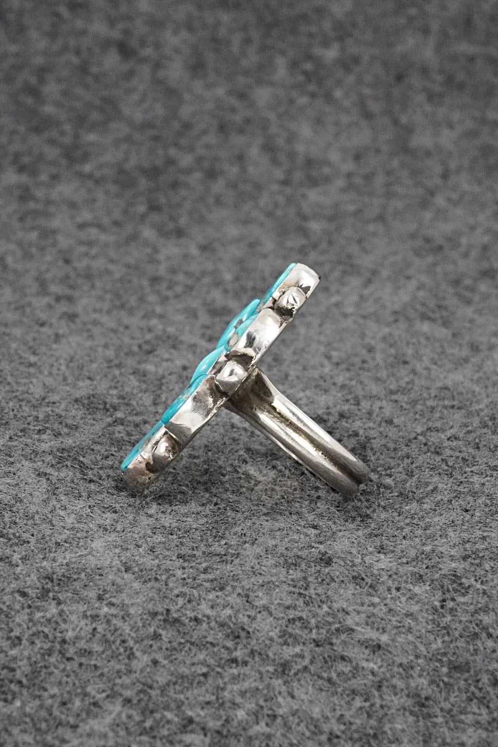 Turquoise & Sterling Silver Ring - Priscilla Reeder - Size 7.5