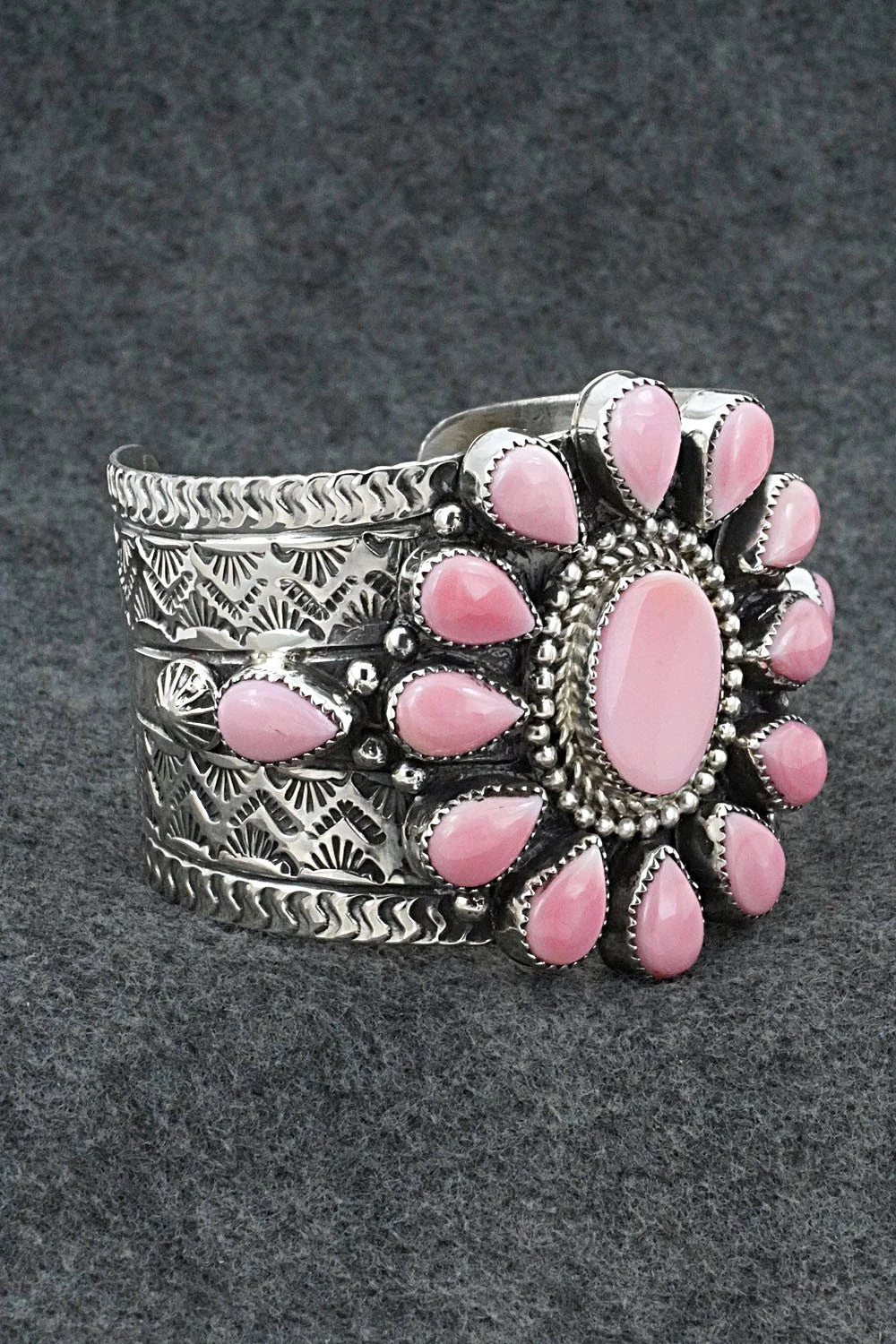 Pink Conch & Sterling Silver Bracelet - Tillie Jon
