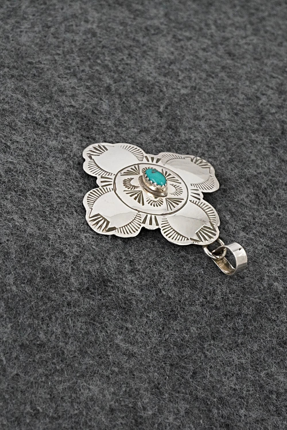Turquoise & Sterling Silver Pendant - Bertha Begay