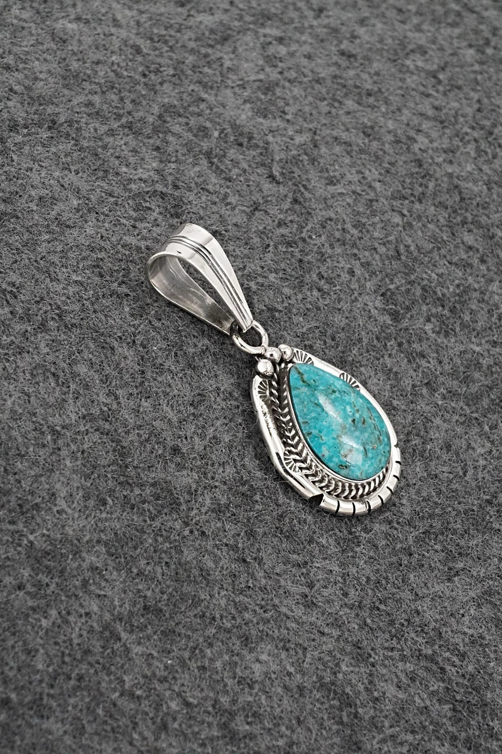 Turquoise & Sterling Silver Pendant - Samuel Yellowhair