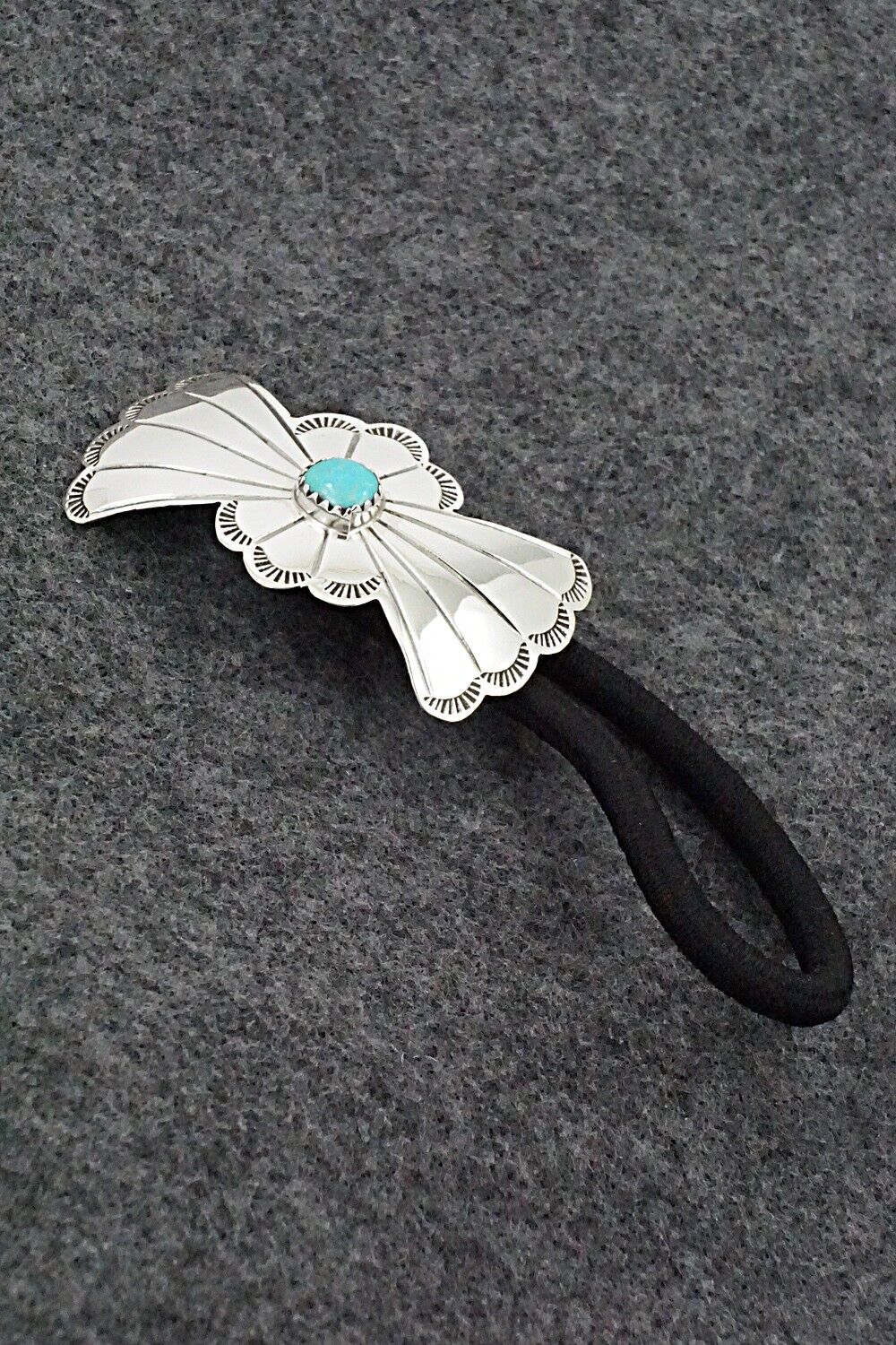 Turquoise & Sterling Silver Hair Tie - Phil Lynn