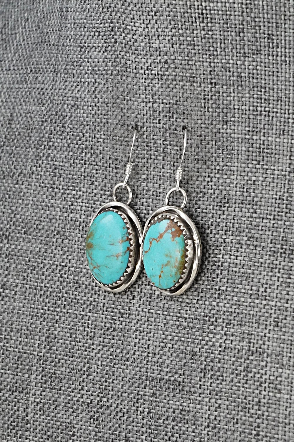 Turquoise & Sterling Silver Earrings - Ernest Hawthorne