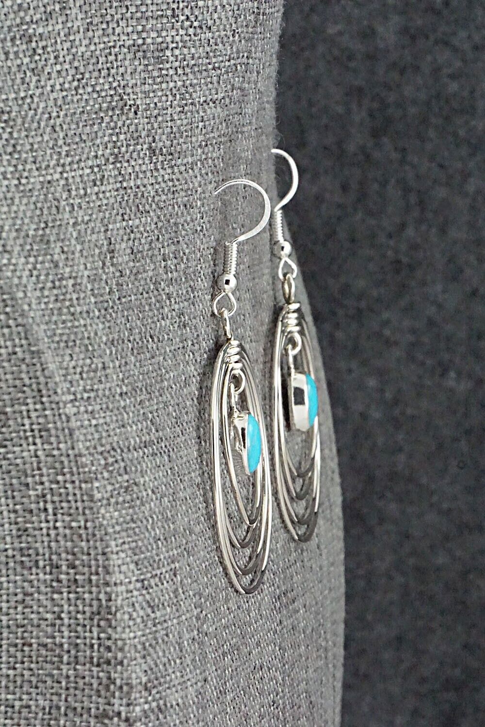 Turquoise and Sterling Silver Earrings - Edith Kee