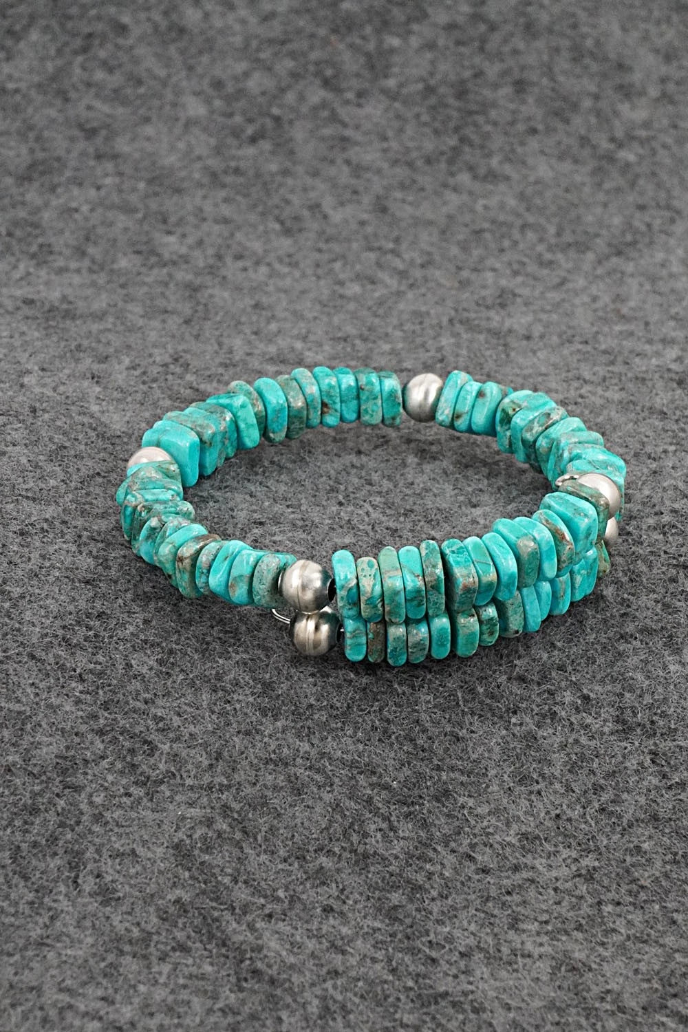 Turquoise & Sterling Silver Bracelet - Doreen Jake
