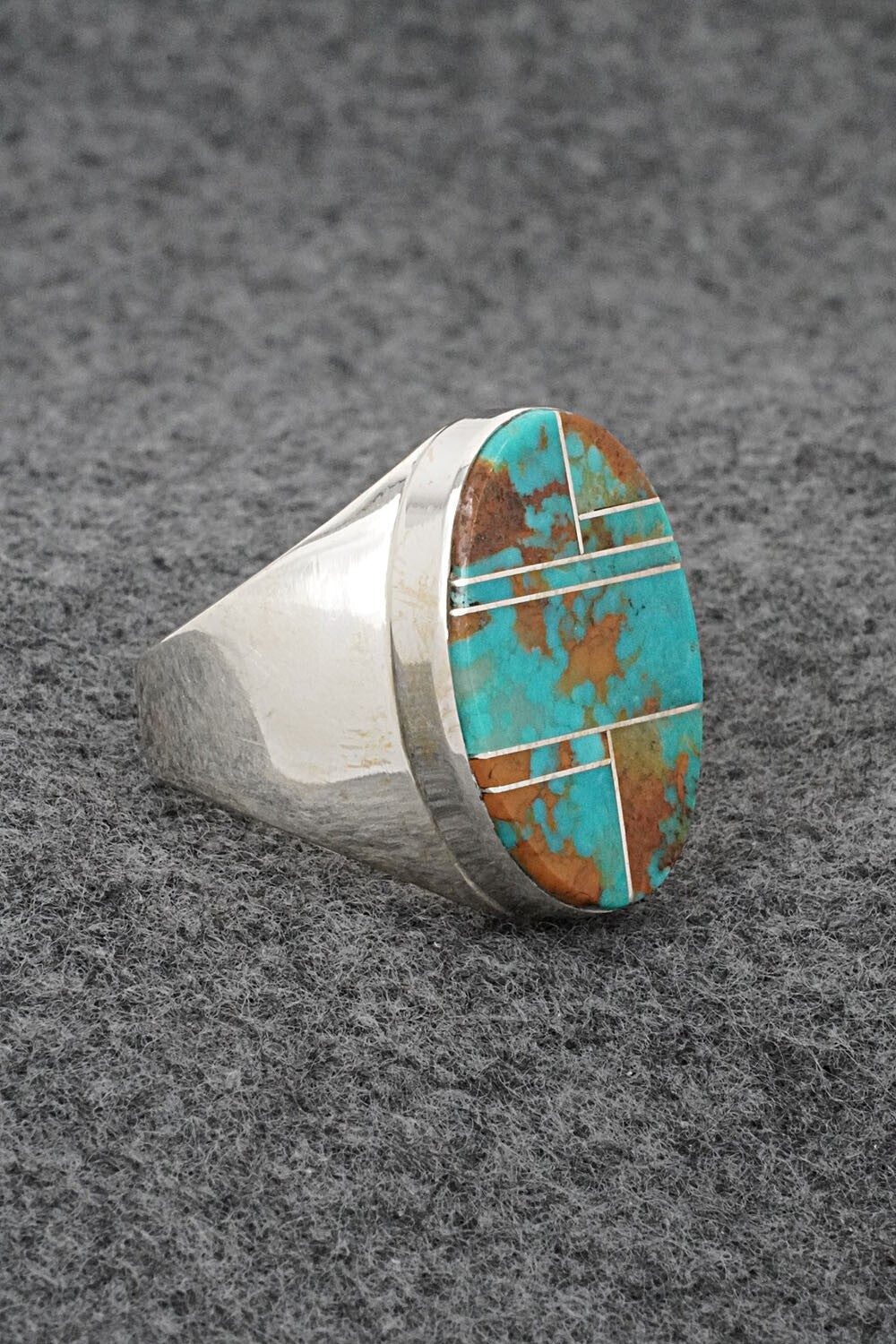 Turquoise & Sterling Silver Ring - Wilbert Gray - Size 10.5