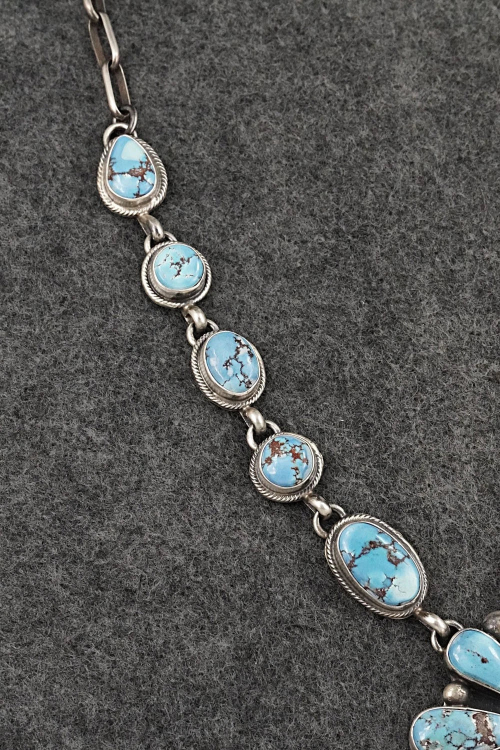 Turquoise & Sterling Silver Necklace and Earrings Set - Kathleen Livingston