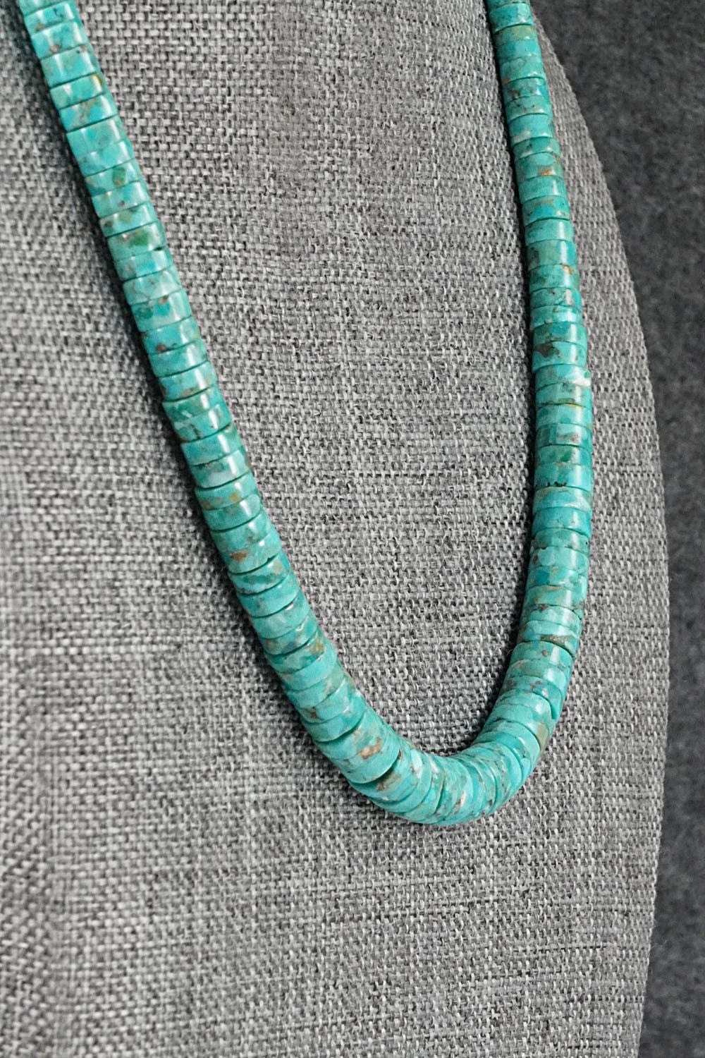 Turquoise & Sterling Silver Necklace 18" - Doreen Jake