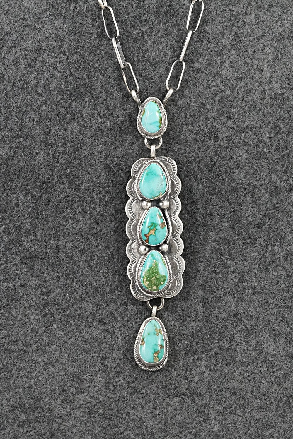 Turquoise & Sterling Silver Necklace - Bobby Johnson