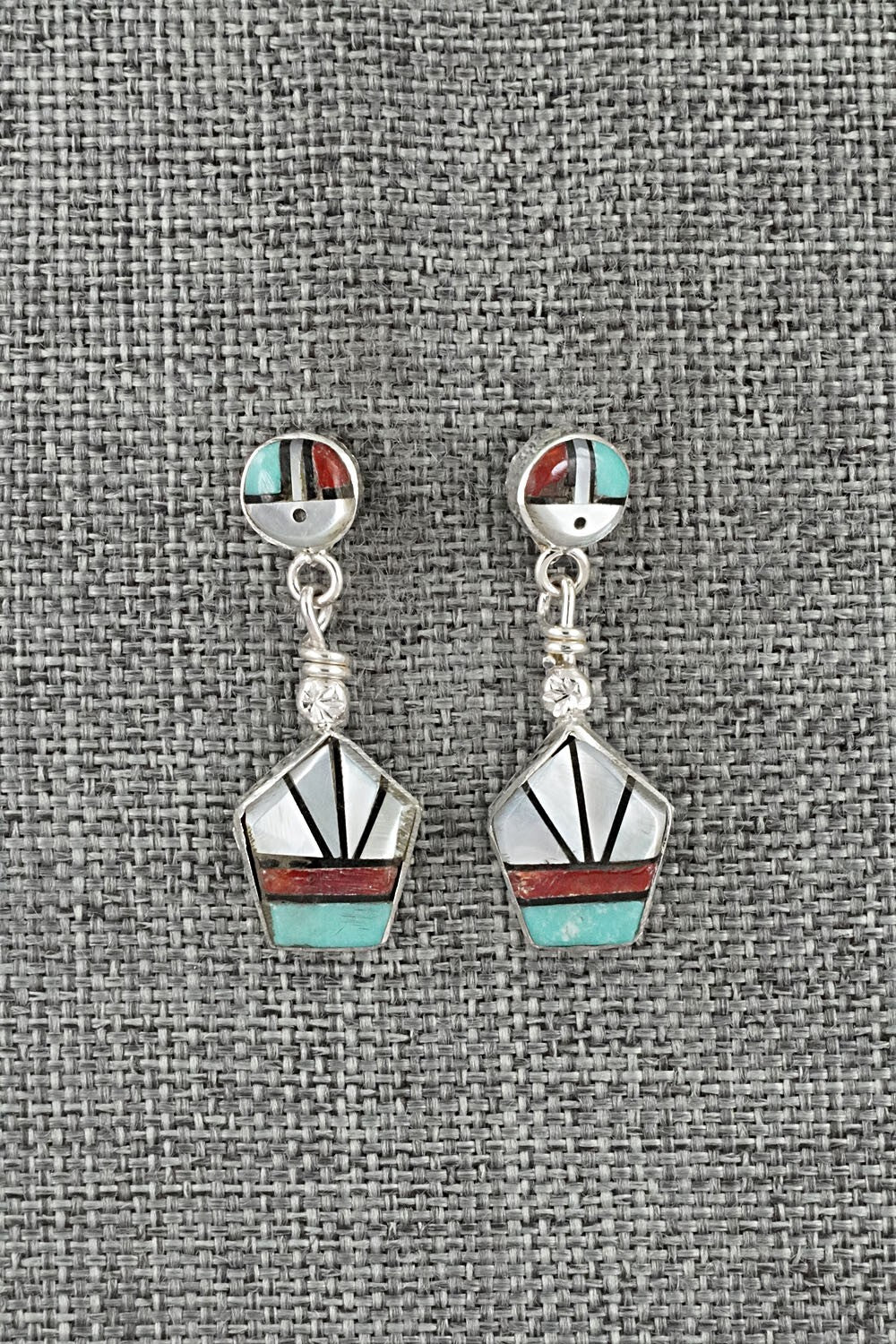 Multi Stone Inlay & Sterling Silver Earrings - Ola Eriacho